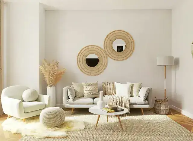cozy living room with TV streaming